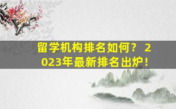 留学机构排名如何？ 2023年最新排名出炉！